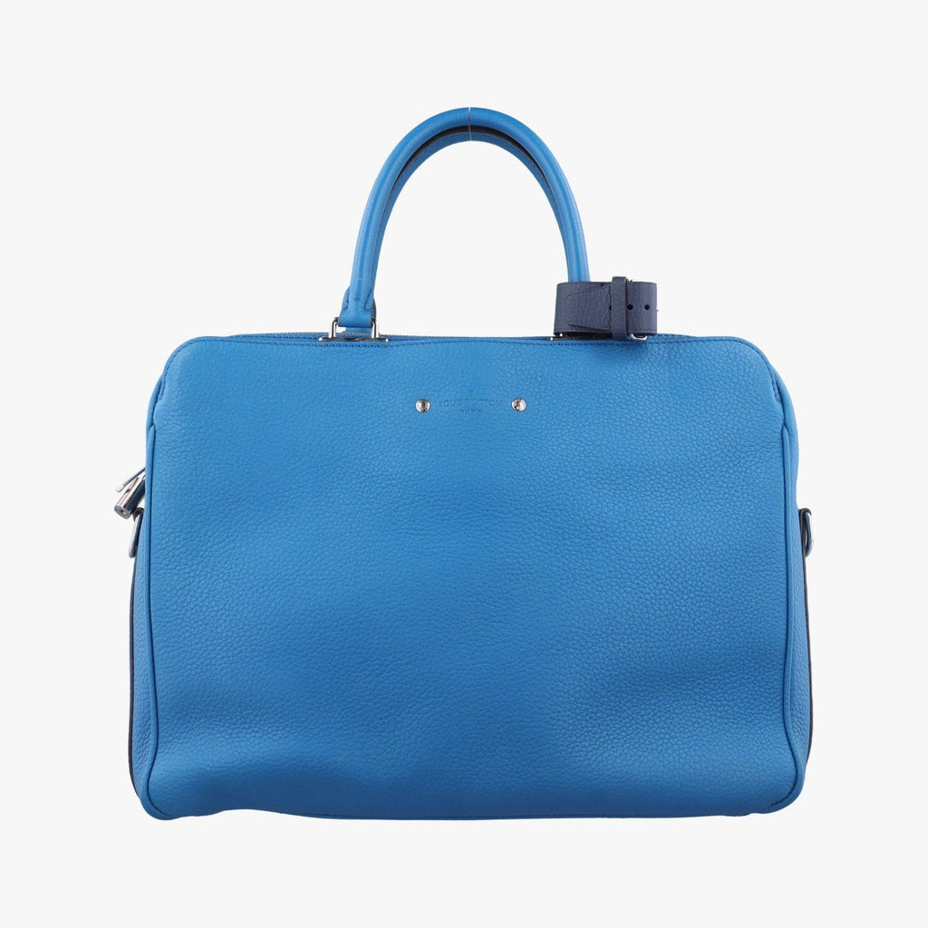 Louis Vuitton Alma Briefcase MM Blue Taurillon Leather