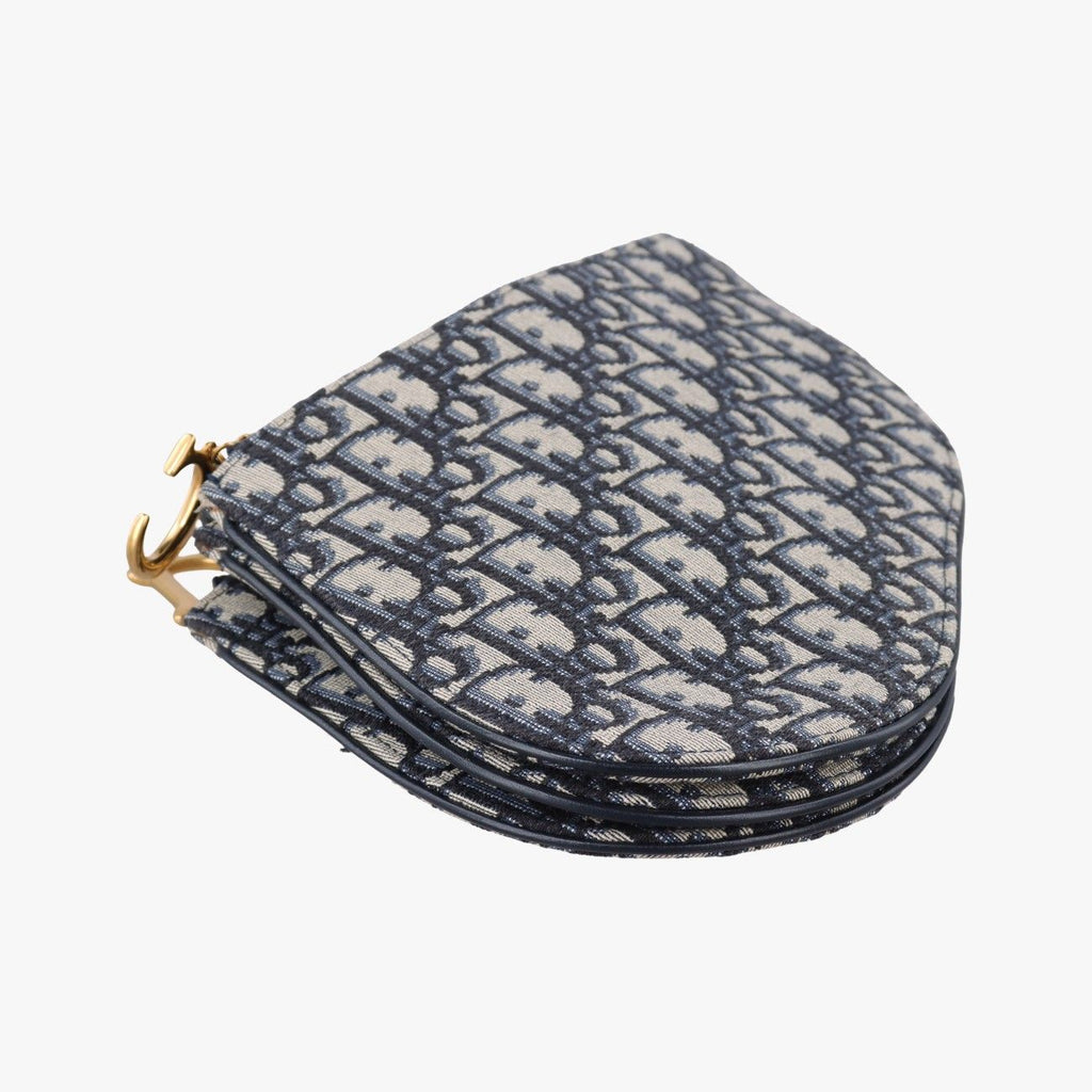 Dior Saddle Navy Gray Jacquard Shoulder — view 5