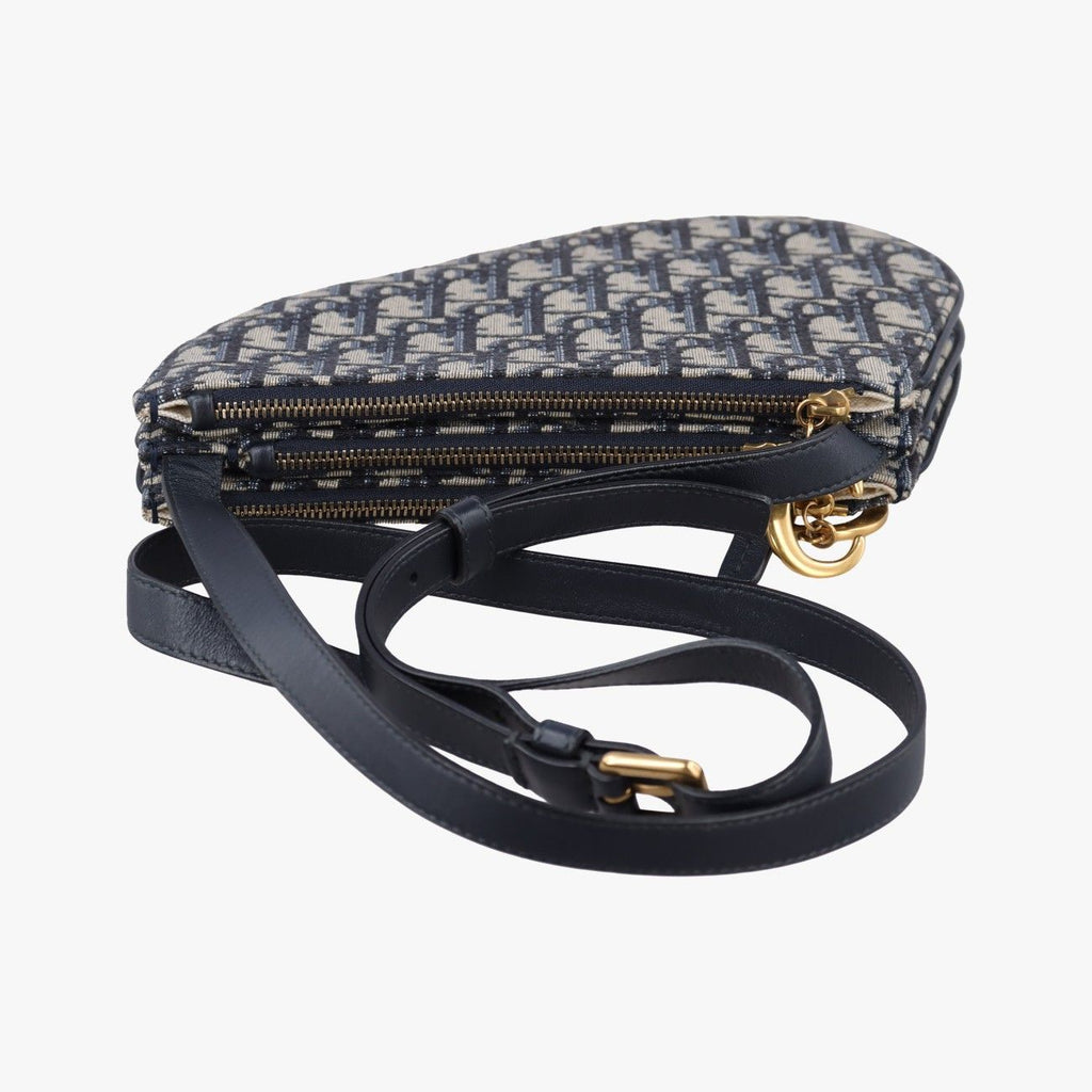 Dior Saddle Navy Gray Jacquard Shoulder — view 8