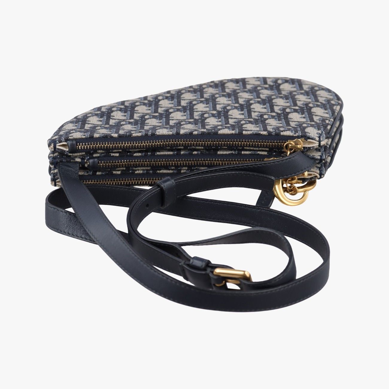Dior Saddle Navy Gray Jacquard Shoulder — view 8