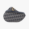Dior Saddle Navy Gray Jacquard Shoulder