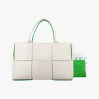 Bottega Veneta the Arco Tote White Green Lambskin
