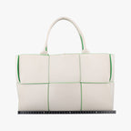 Bottega Veneta the Arco Tote White Green Lambskin — view 2