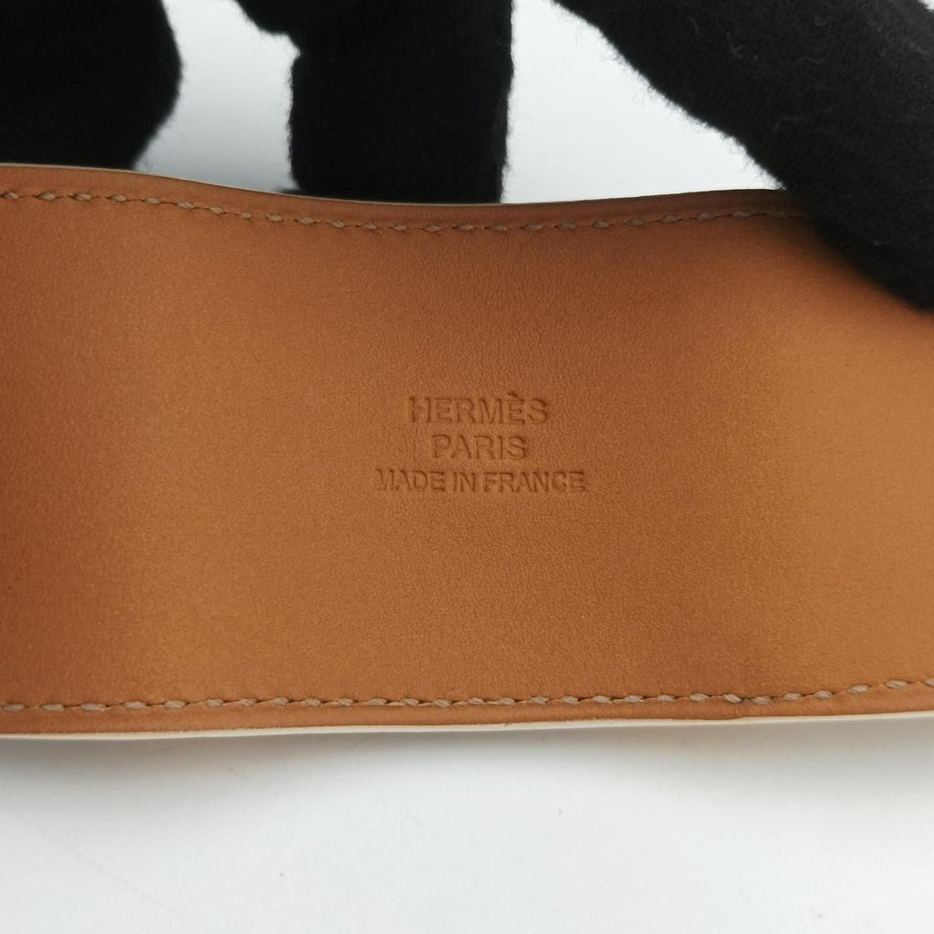 Hermes Collier de Chien White Gold Leather S N?r 50 Bracelet — view 5