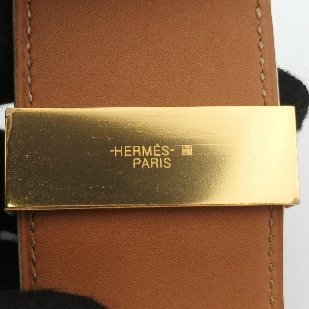 Hermes Collier de Chien White Gold Leather S N?r 50 Bracelet — view 6
