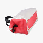 Fendi Chameleon Red Light Gray Black Leather Handbag — view 7