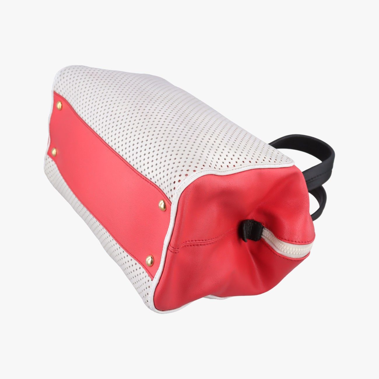 Fendi Chameleon Red Light Gray Black Leather Handbag — view 6