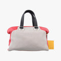 Fendi Chameleon Red Light Gray Black Leather Handbag
