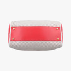 Fendi Chameleon Red Light Gray Black Leather Handbag — view 3