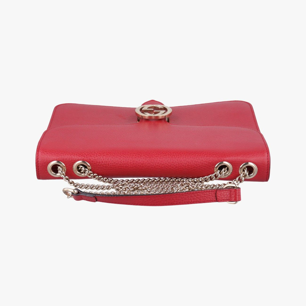 Gucci Interlocking Red Leather Shoulder — view 8