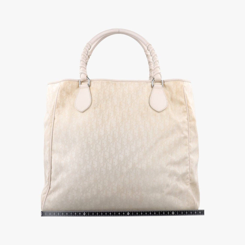 Dior Oblique Beige Nylon Calf Leather Handbag — view 2
