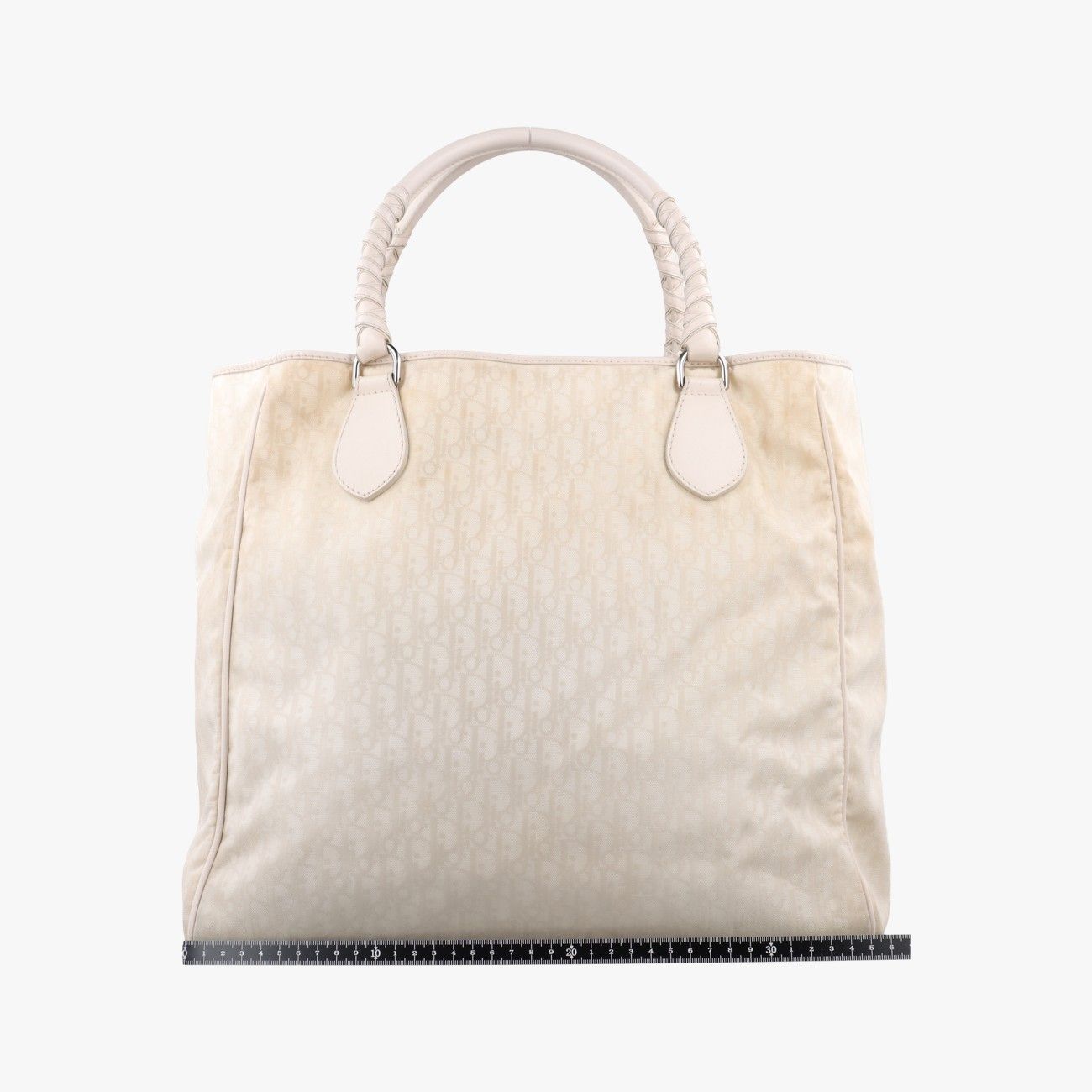 Dior Oblique Beige Nylon Calf Leather Handbag — view 2