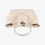 Dior Oblique Beige Nylon Calf Leather Handbag — view 8