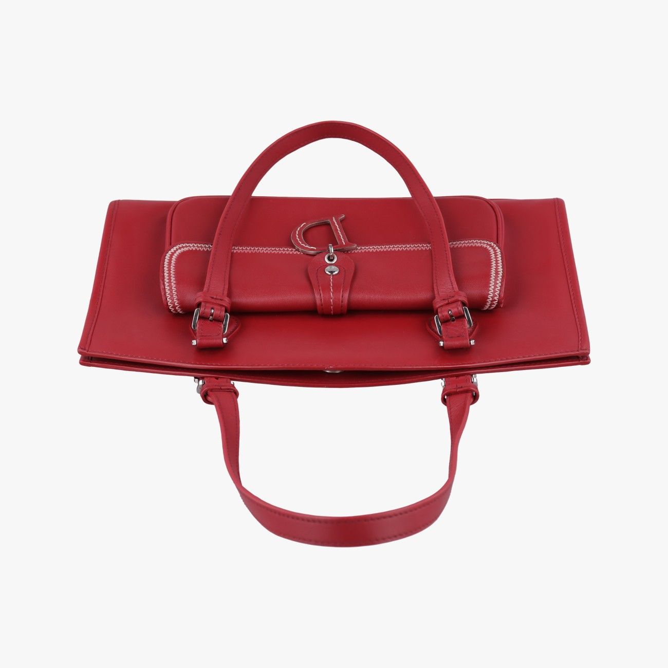 Dior D Charm Red Leather Handbag — view 8