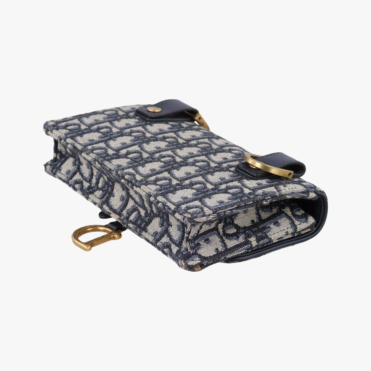 Dior Saddle Navy Gray Jacquard Handbag — view 6