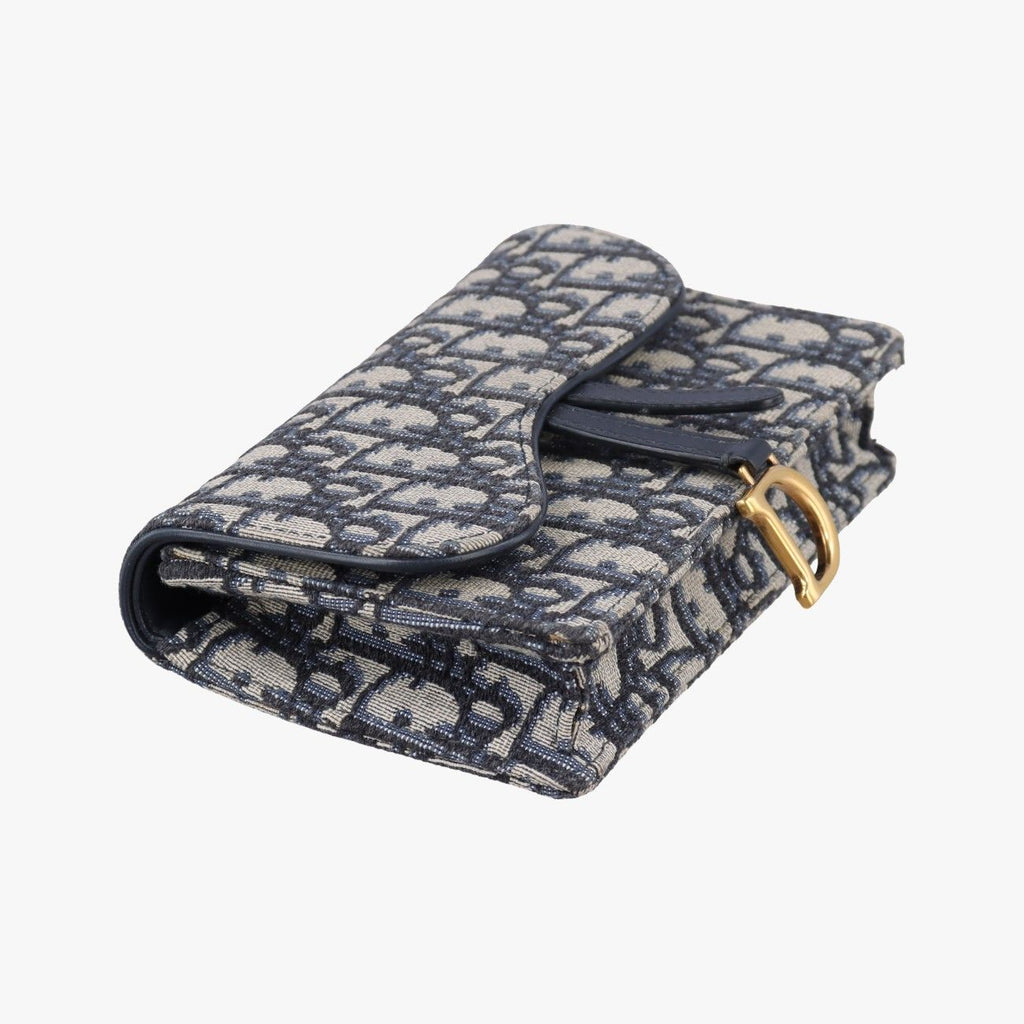 Dior Saddle Navy Gray Jacquard Handbag — view 5