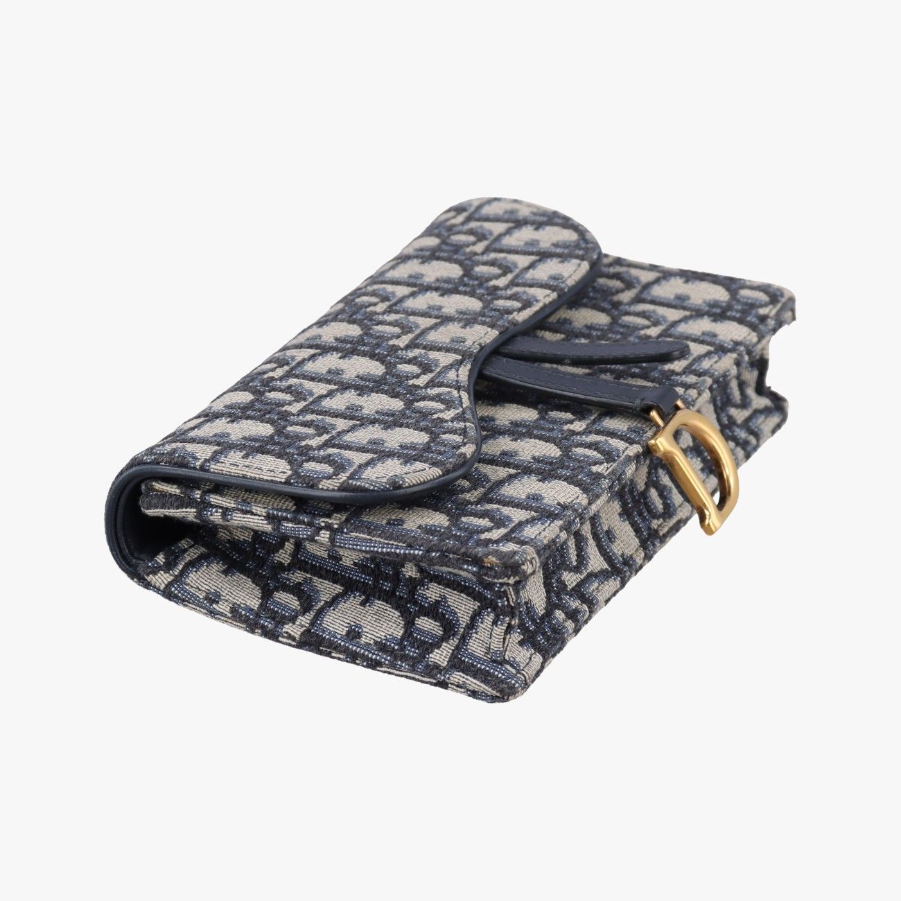 Dior Saddle Navy Gray Jacquard Handbag — view 5