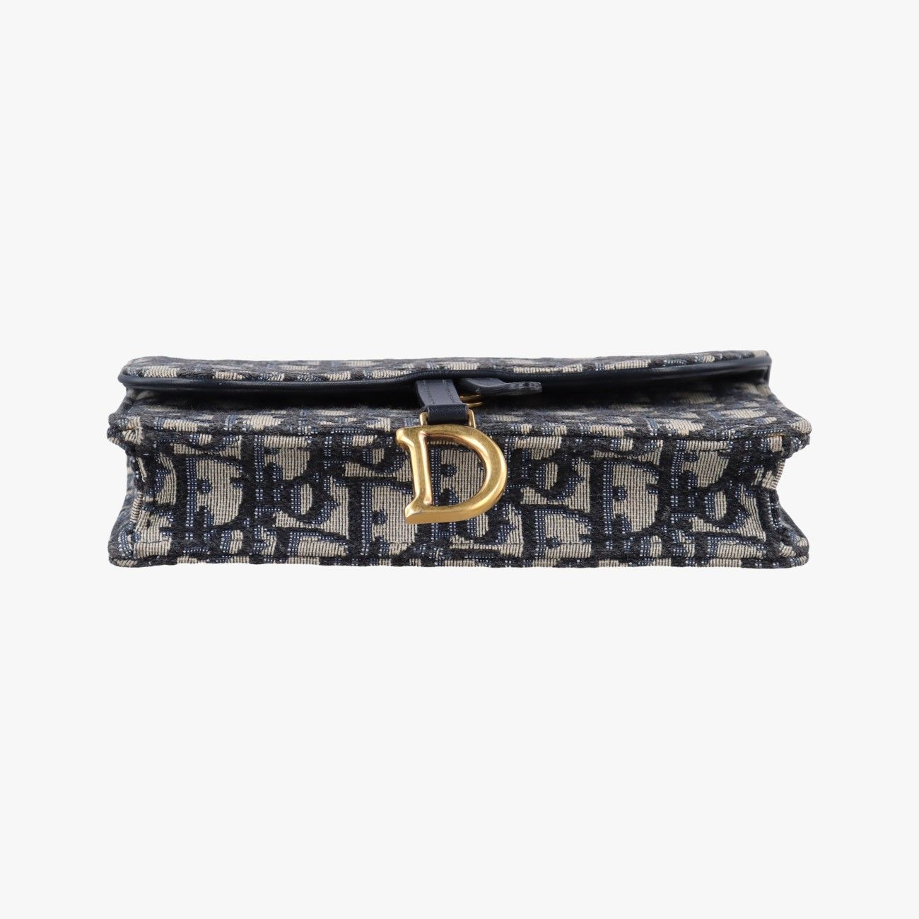 Dior Saddle Navy Gray Jacquard Handbag — view 3