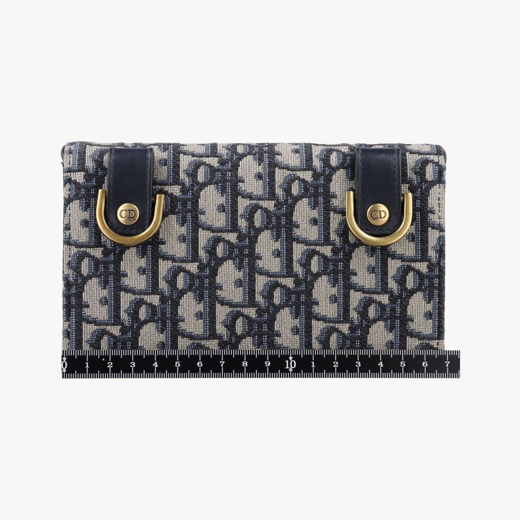 Dior Saddle Navy Gray Jacquard Handbag — view 2