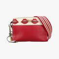 Prada Lip Print Esplanade Red White Leather Shoulder