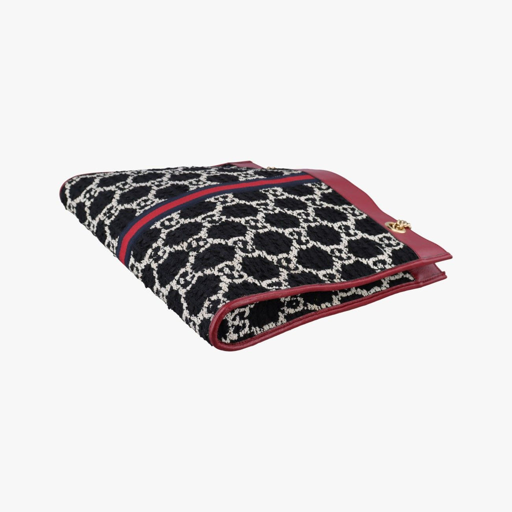 Gucci Rajah Black Red Multi Tweed Leather Shoulder — view 6