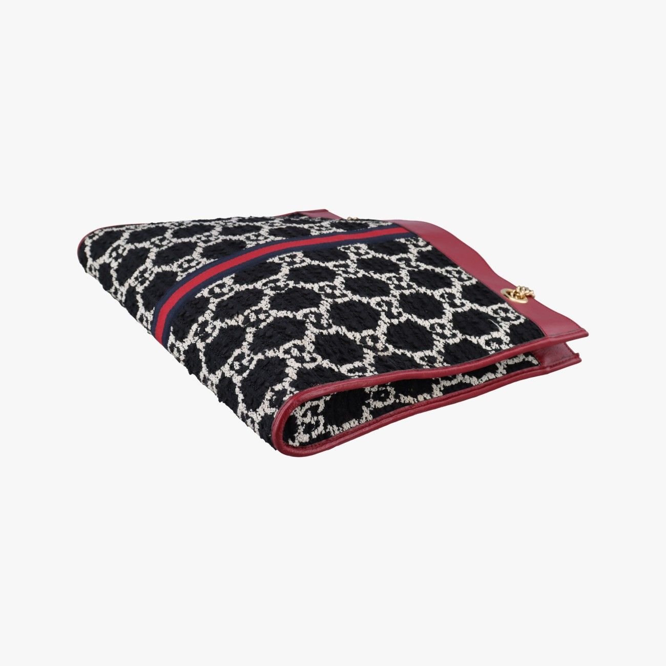 Gucci Rajah Black Red Multi Tweed Leather Shoulder — view 6