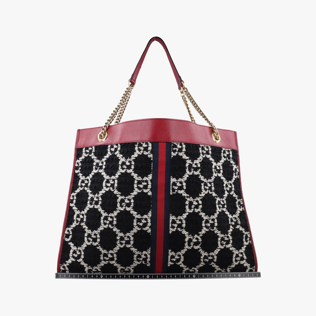 Gucci Rajah Black Red Multi Tweed Leather Shoulder — view 2