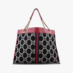 Gucci Rajah Black Red Multi Tweed Leather Shoulder — view 2