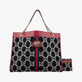 Gucci Rajah Black Red Multi Tweed Leather Shoulder