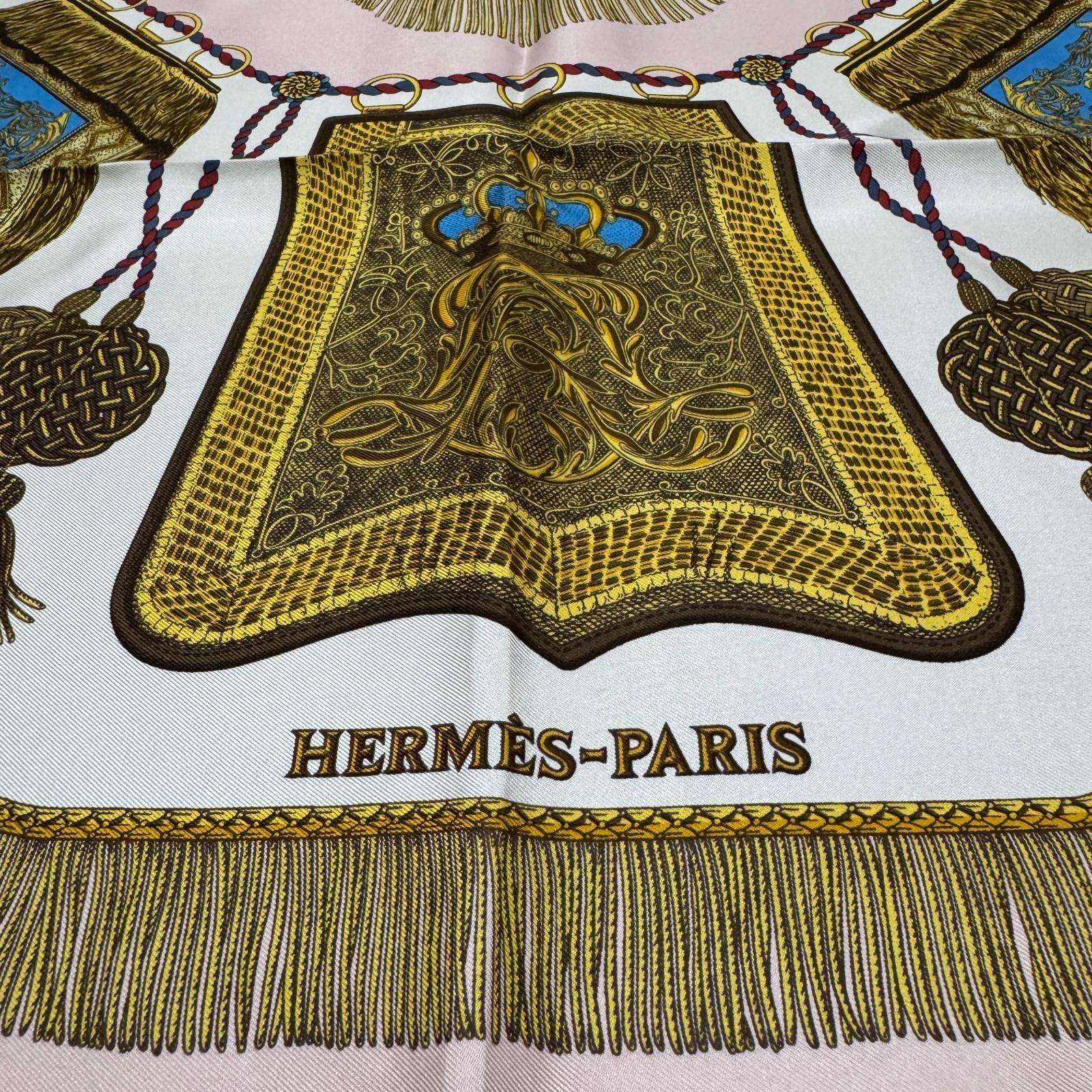 Hermes Carre 90 Poste Et Cavalerie Saber Decoration Scarf — view 5