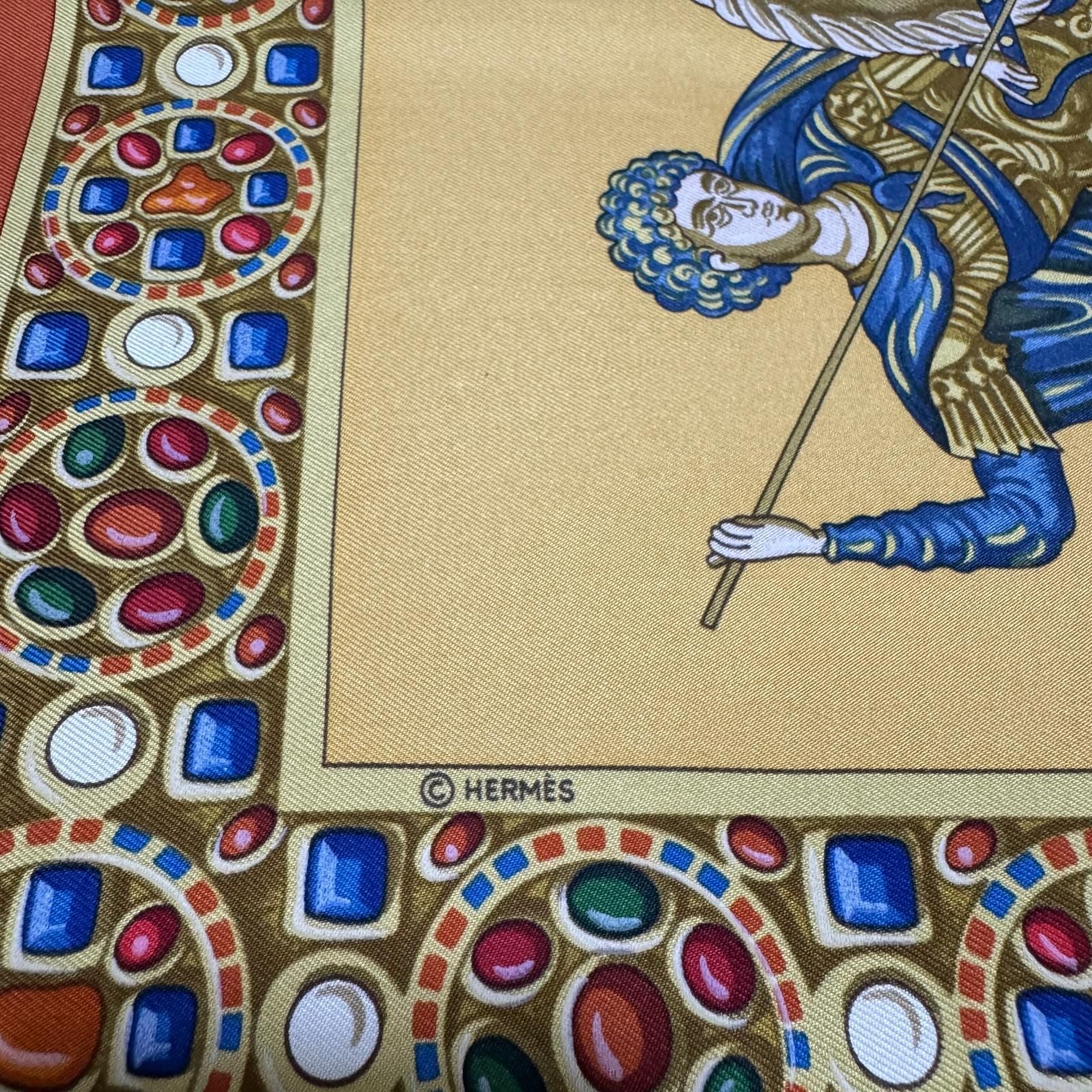 Hermes Carre 90 Victory of the Knights of Justice Scarf Silk — view 6
