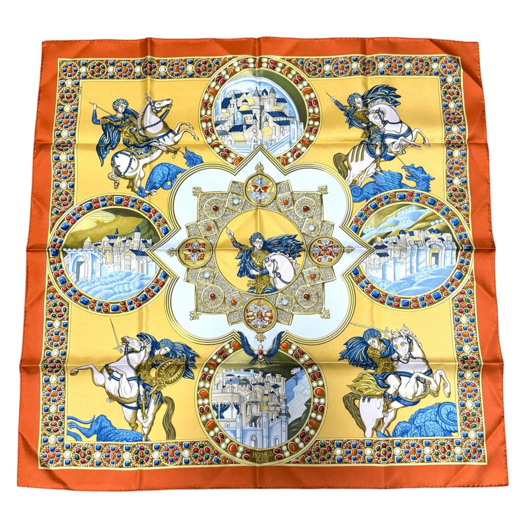 Hermes Carre 90 Victory of the Knights of Justice Scarf Silk