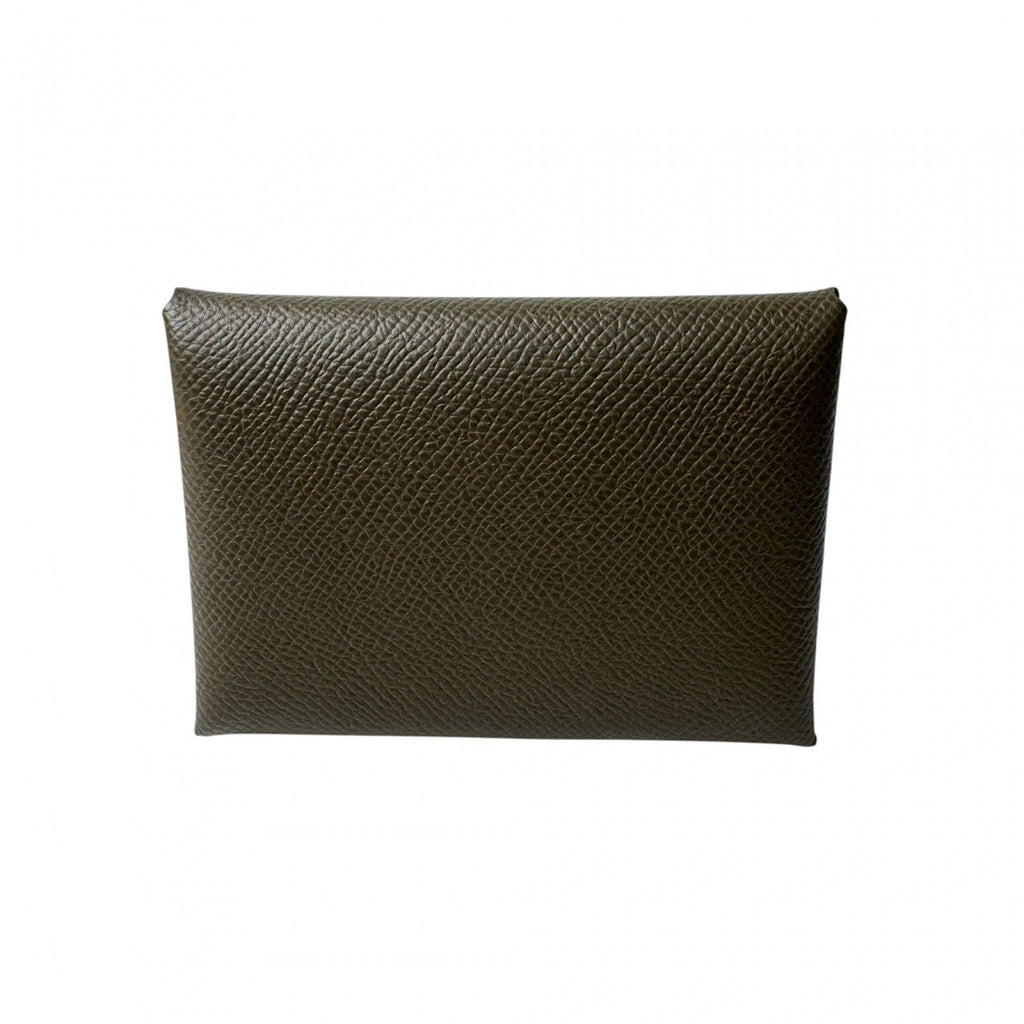 Hermes Calvi Duo Coin Case Vert Roden Epsom