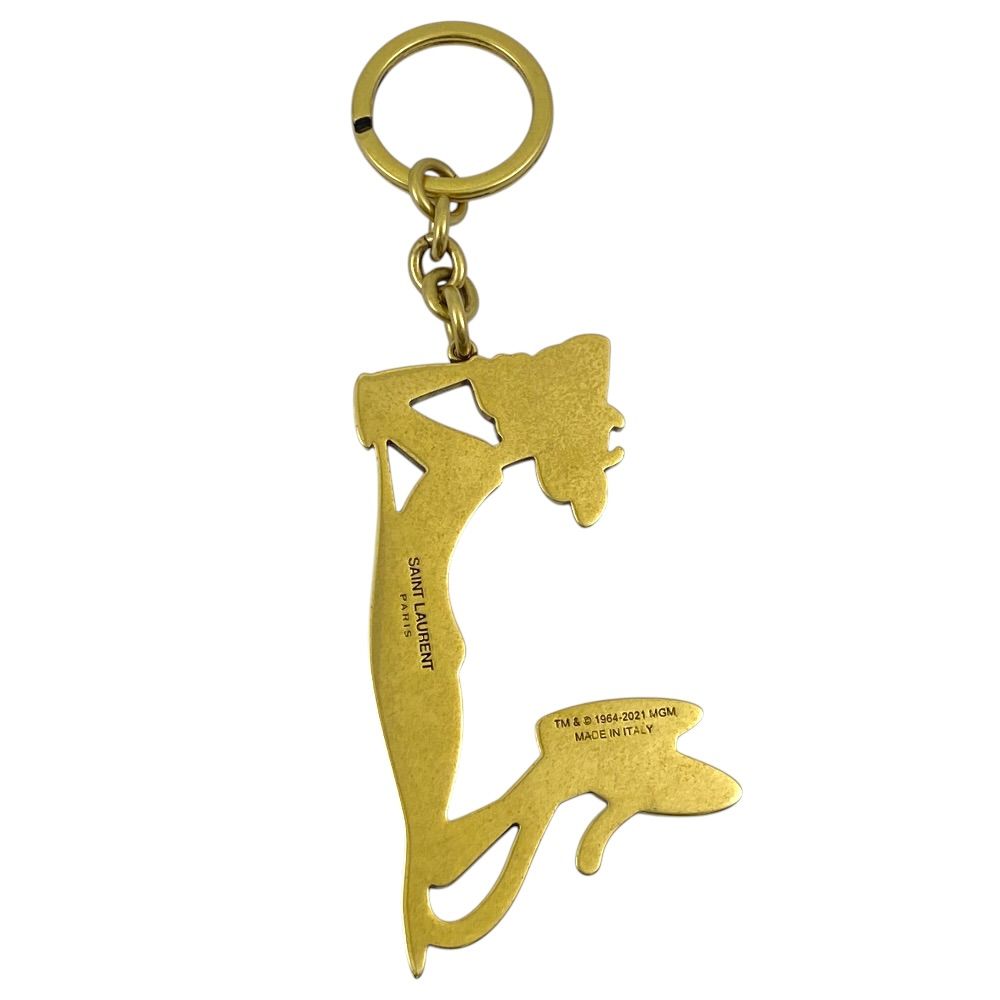 Saint Laurent Pink Panthere Key Holder Key Ring Charm Tiger Yellow Gold Daily — view 4
