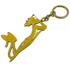 Saint Laurent Pink Panthere Key Holder Key Ring Charm Tiger Yellow Gold Daily — view 3