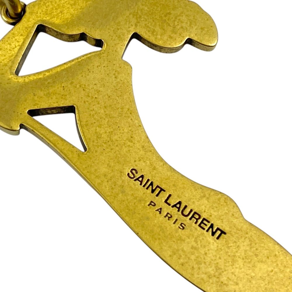 Saint Laurent Pink Panthere Key Holder Key Ring Charm Tiger Yellow Gold Daily — view 8