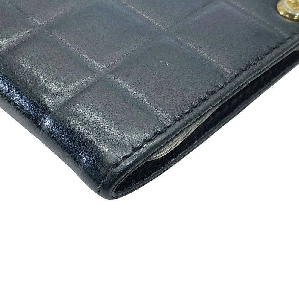 Chanel Chocobar Card Case CC Logo Slide Type Lambskin Black High Quality Daily — view 3