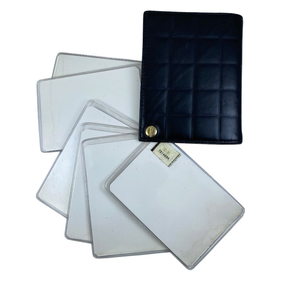 Chanel Chocobar Card Case CC Logo Slide Type Lambskin Black High Quality Daily — view 6