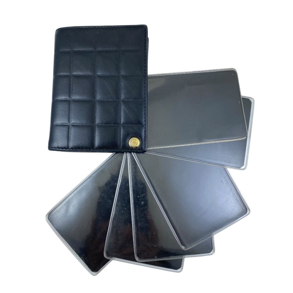 Chanel Chocobar Card Case CC Logo Slide Type Lambskin Black High Quality Daily — view 5