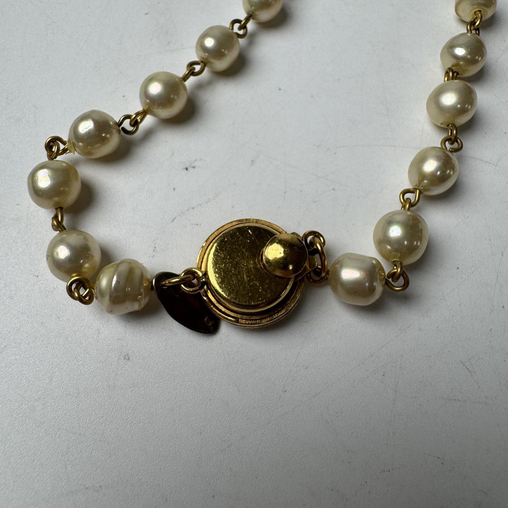 Chanel CC Logo Pearl Necklace — view 6