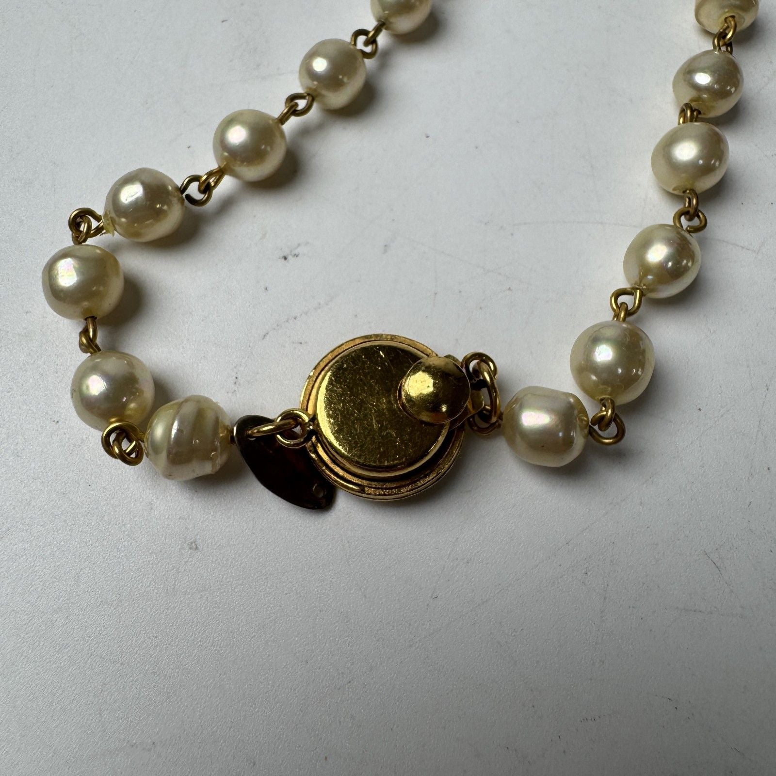 Chanel CC Logo Pearl Necklace — view 6