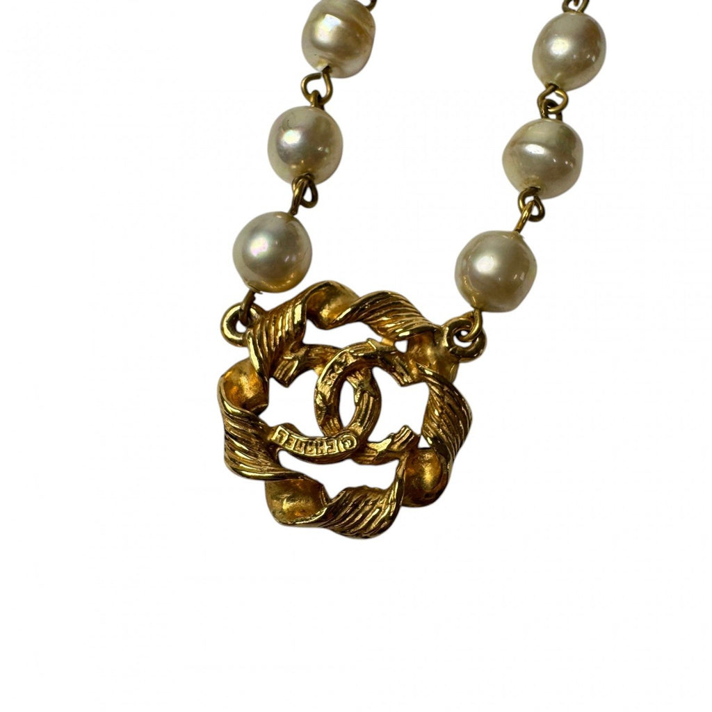 Chanel CC Logo Pearl Necklace — view 4