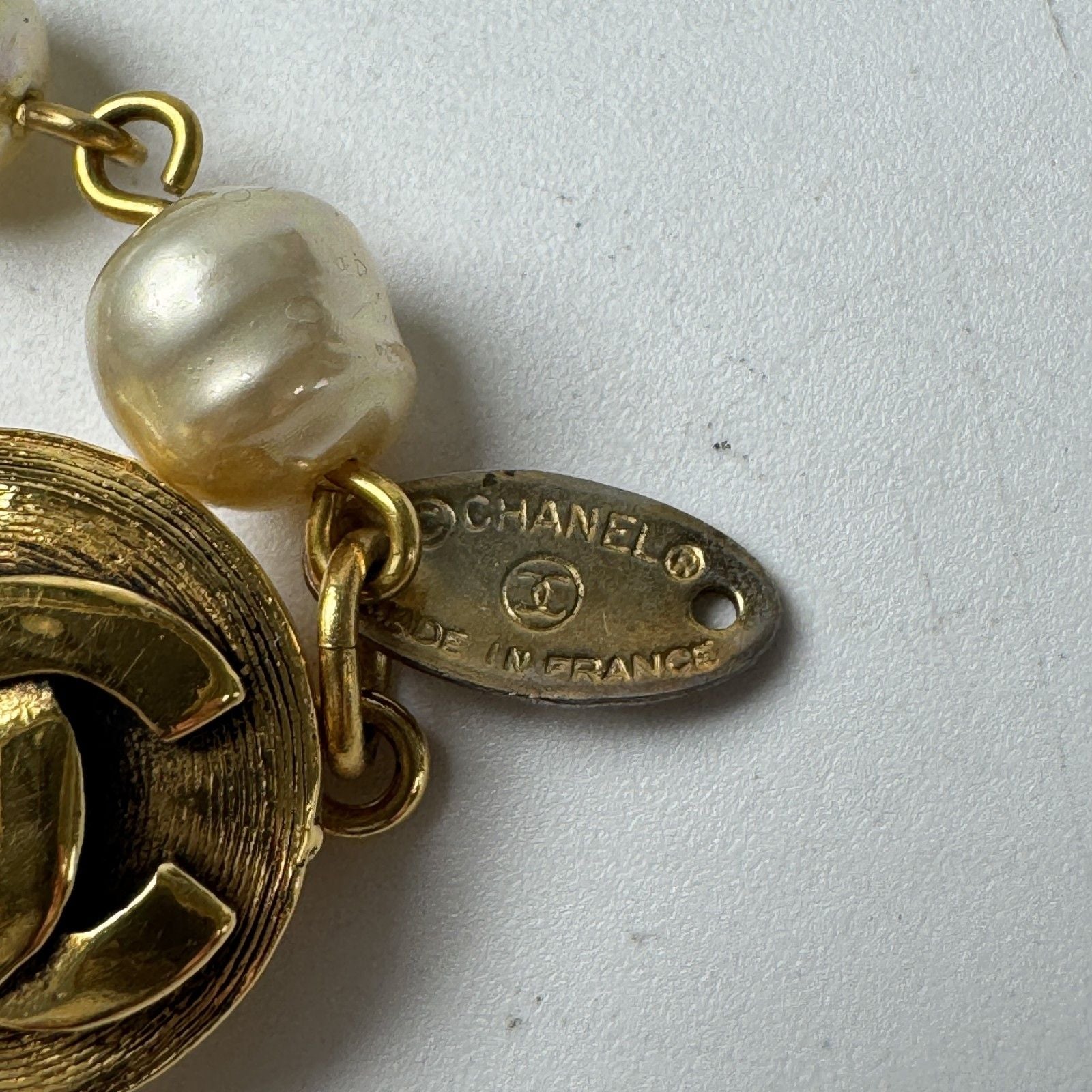 Chanel CC Logo Pearl Necklace — view 7