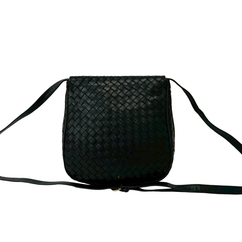 Bottega Veneta Intrecciato Leather Tassel Shoulder Bag Pochette Black — view 3