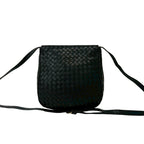 Bottega Veneta Intrecciato Leather Tassel Shoulder Bag Pochette Black — view 3