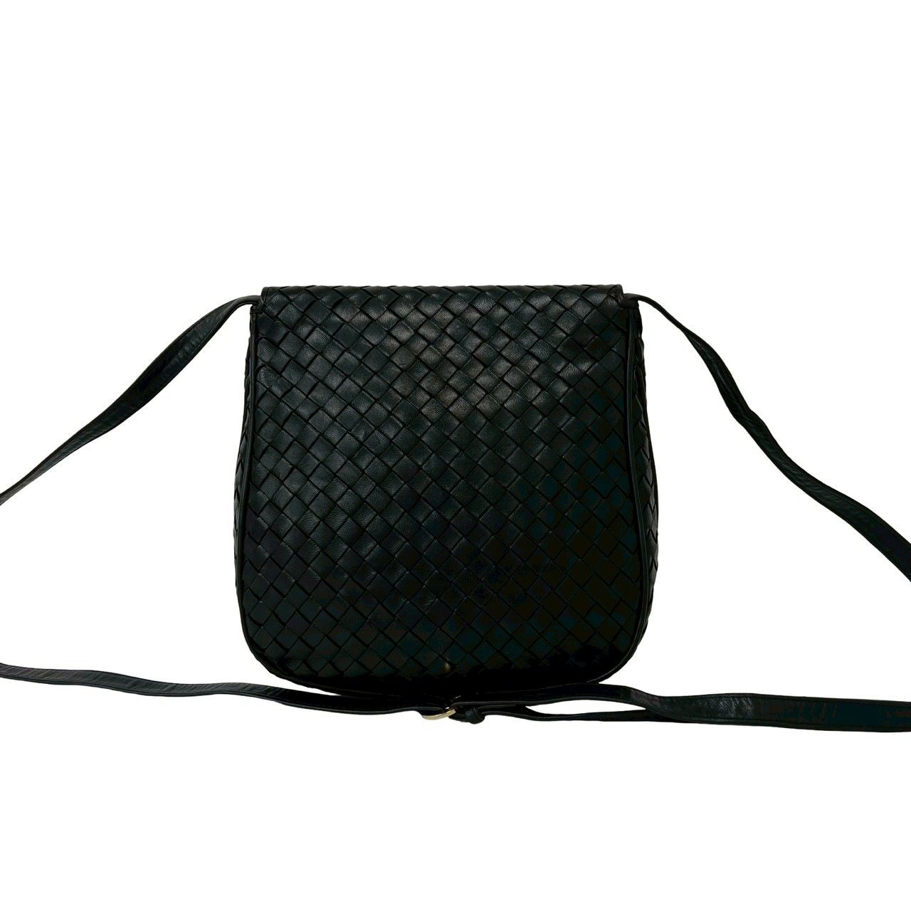 Bottega Veneta Intrecciato Leather Tassel Shoulder Bag Pochette Black — view 3