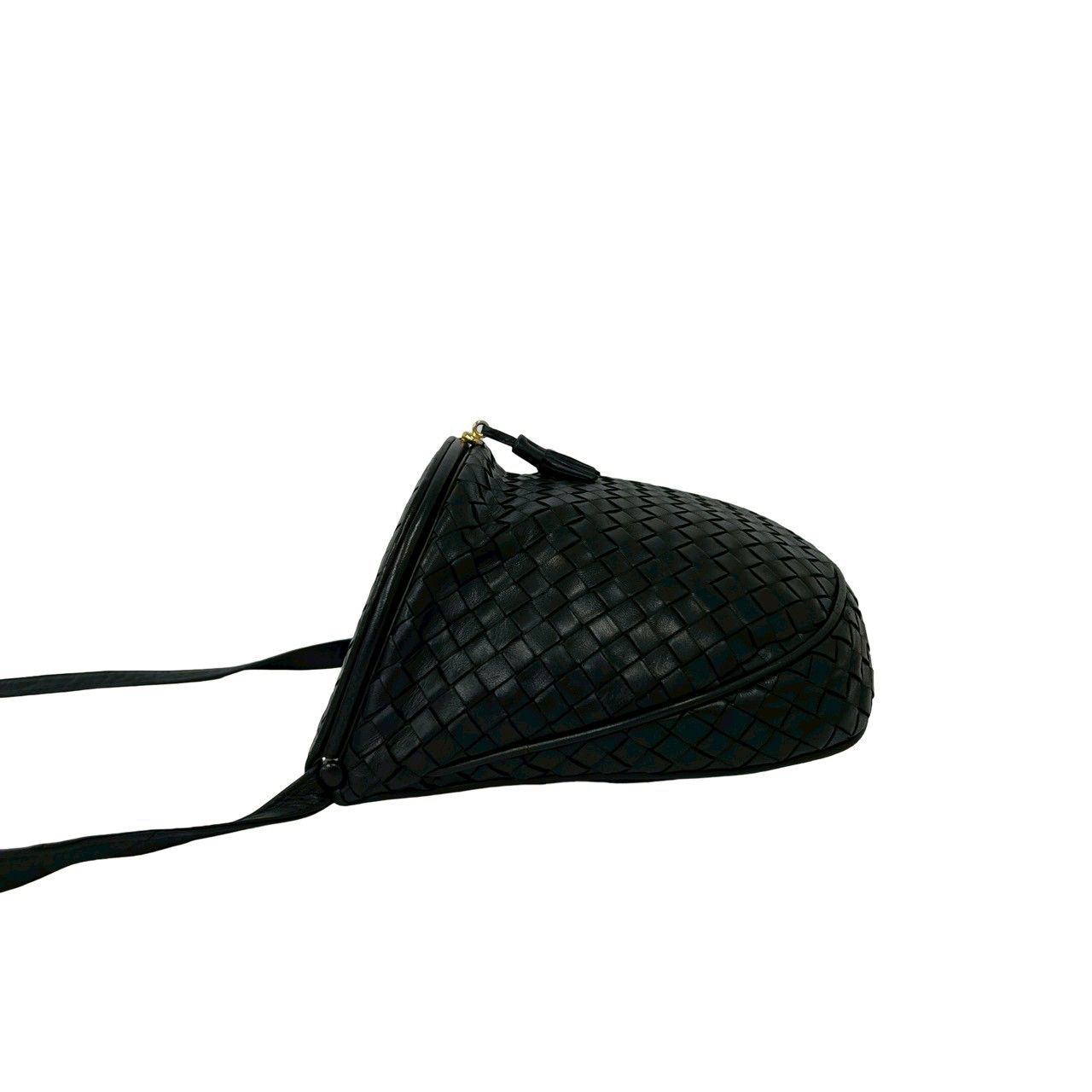 Bottega Veneta Intrecciato Leather Tassel Shoulder Bag Pochette Black — view 5