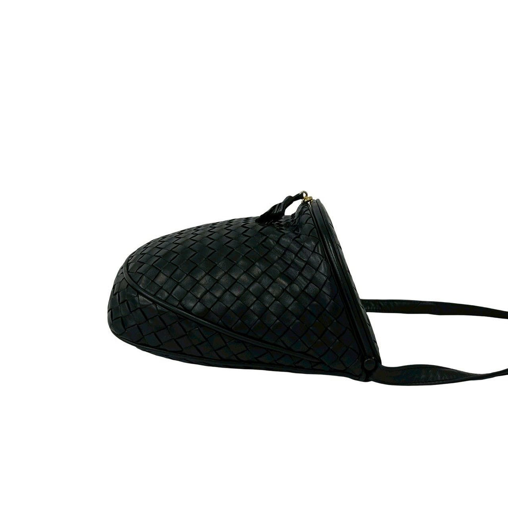 Bottega Veneta Intrecciato Leather Tassel Shoulder Bag Pochette Black — view 6