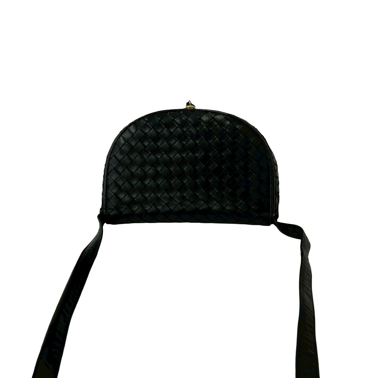 Bottega Veneta Intrecciato Leather Tassel Shoulder Bag Pochette Black — view 4