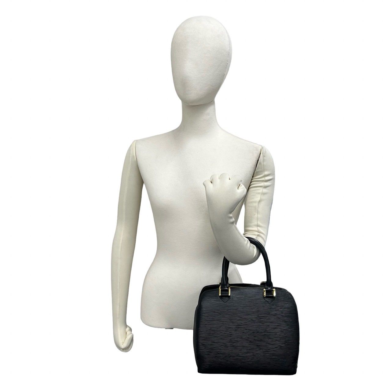 Louis Vuitton Pont Neuf Epi Leather Round Zip Mini Boston Bag Noir — view 2